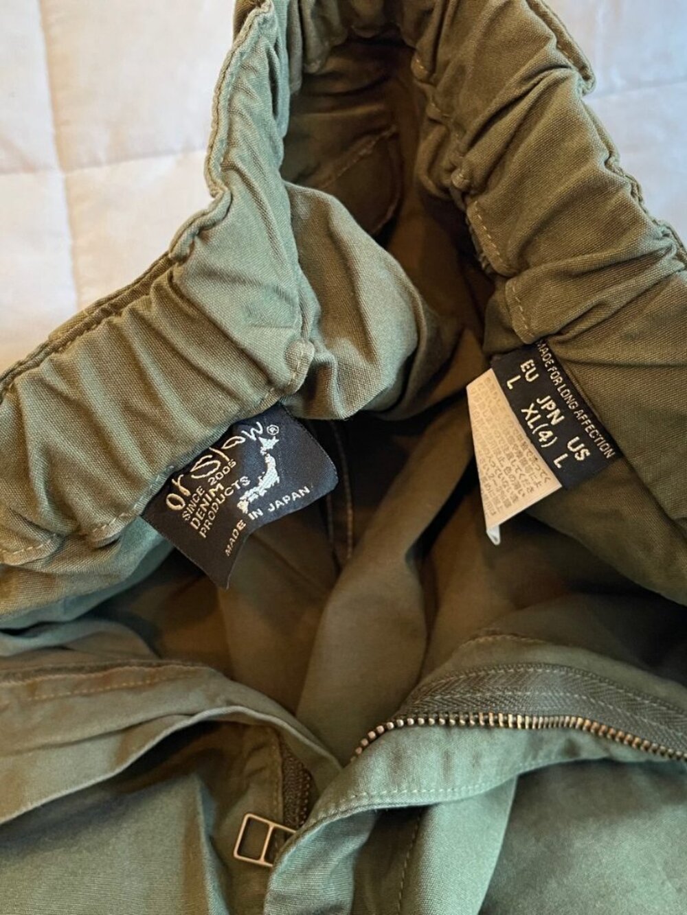 orSlow Easy Cargo Pants Olive Drab Sz L/JPN 4 - Picture 3 of 5